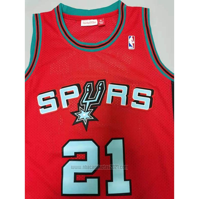 Camiseta San Antonio Spurs Tim Duncan #21 Mitchell & Ness 1998-99 Rosa
